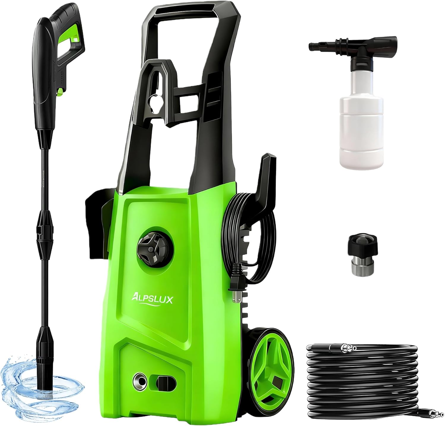 Electric Pressure Washer Power Washer Electric Powered Power Wash Power Washers with Adjustable Nozzle, Pressure Cleaning Machine with Foam Cannon for Cars, Fences, Driveways, Patios, Home Cleaning