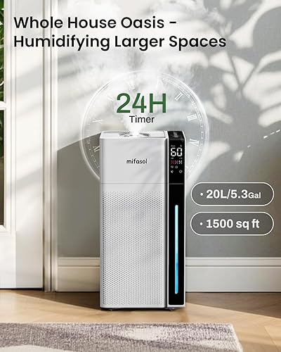 Miniatura 8 de Mifasol Humidificador para habitación grande, 5.3 galones20 litros, humidificadores de niebla cálida y fría para el hogar, 1500 pies cuadrados,