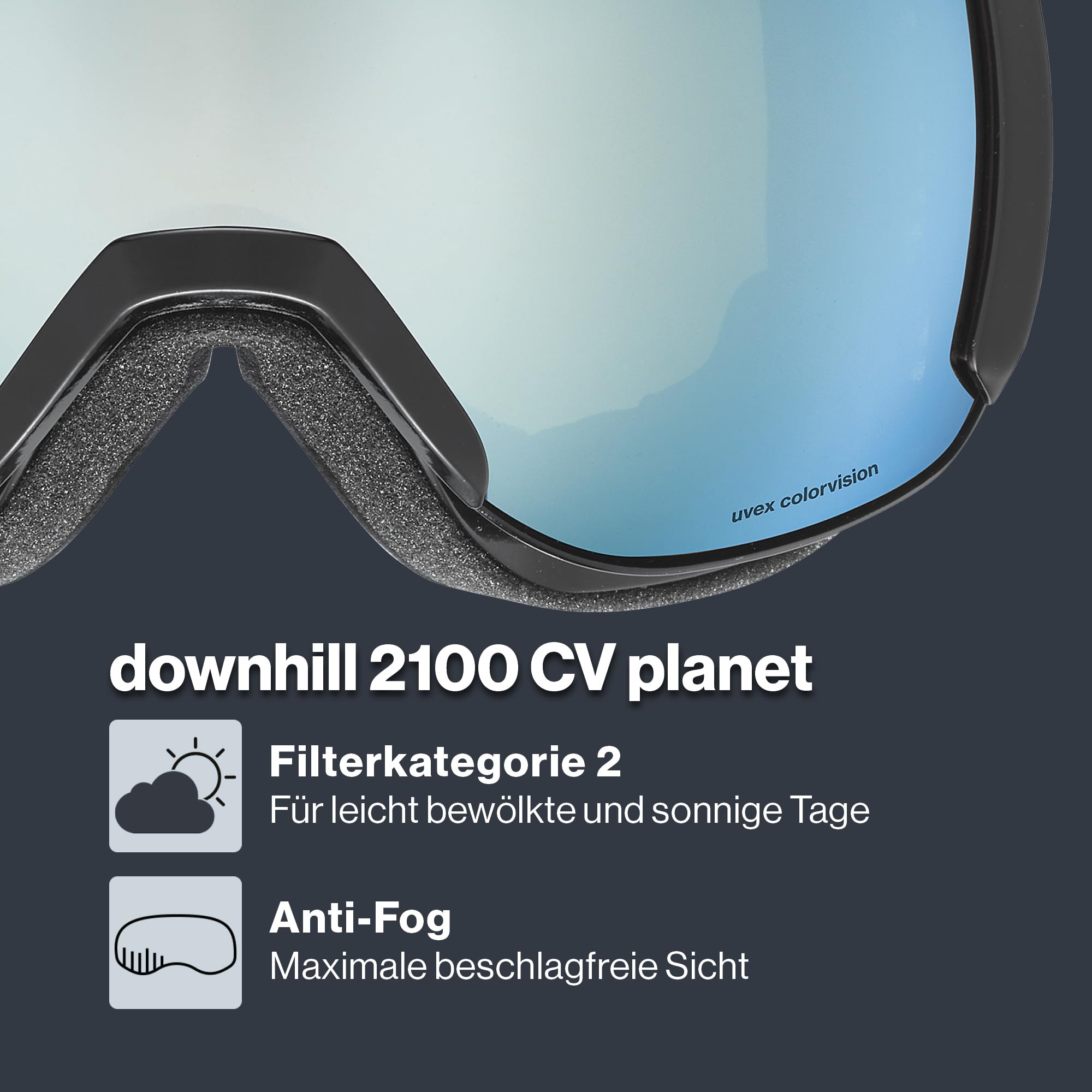Uvex Unisex Uvex Downhill 2100 CV Planet Skibrille (1er Pack)