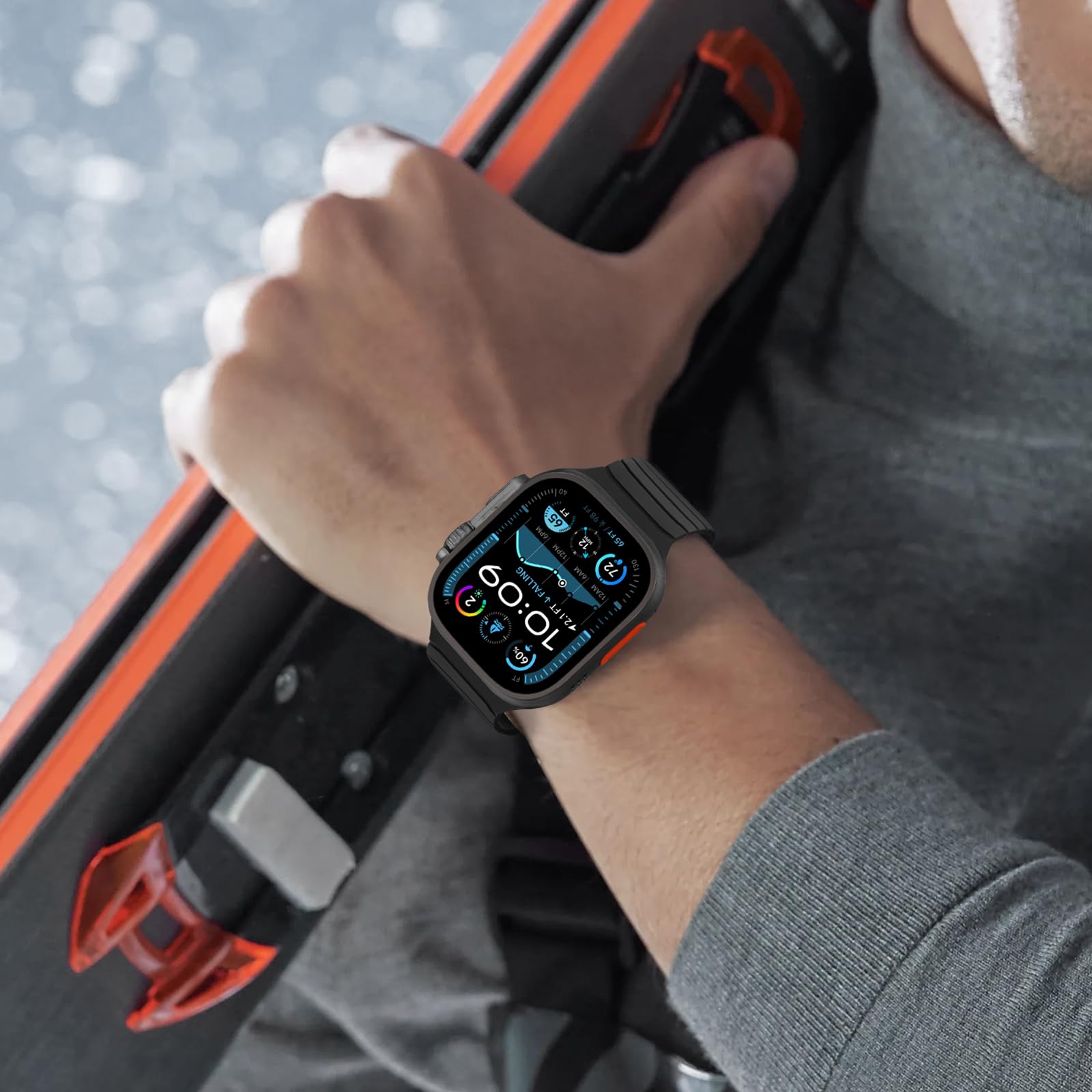 Tasikar Bransoleta magnetyczna kompatybilna z Apple Watch 49mm 46mm 45mm 44mm 42mm 41mm 40mm 38mm Miękki silikonowy pasek wymienny kompatybilna z Ultra SE Series10 9 8 7 6 5 4 3 2 1