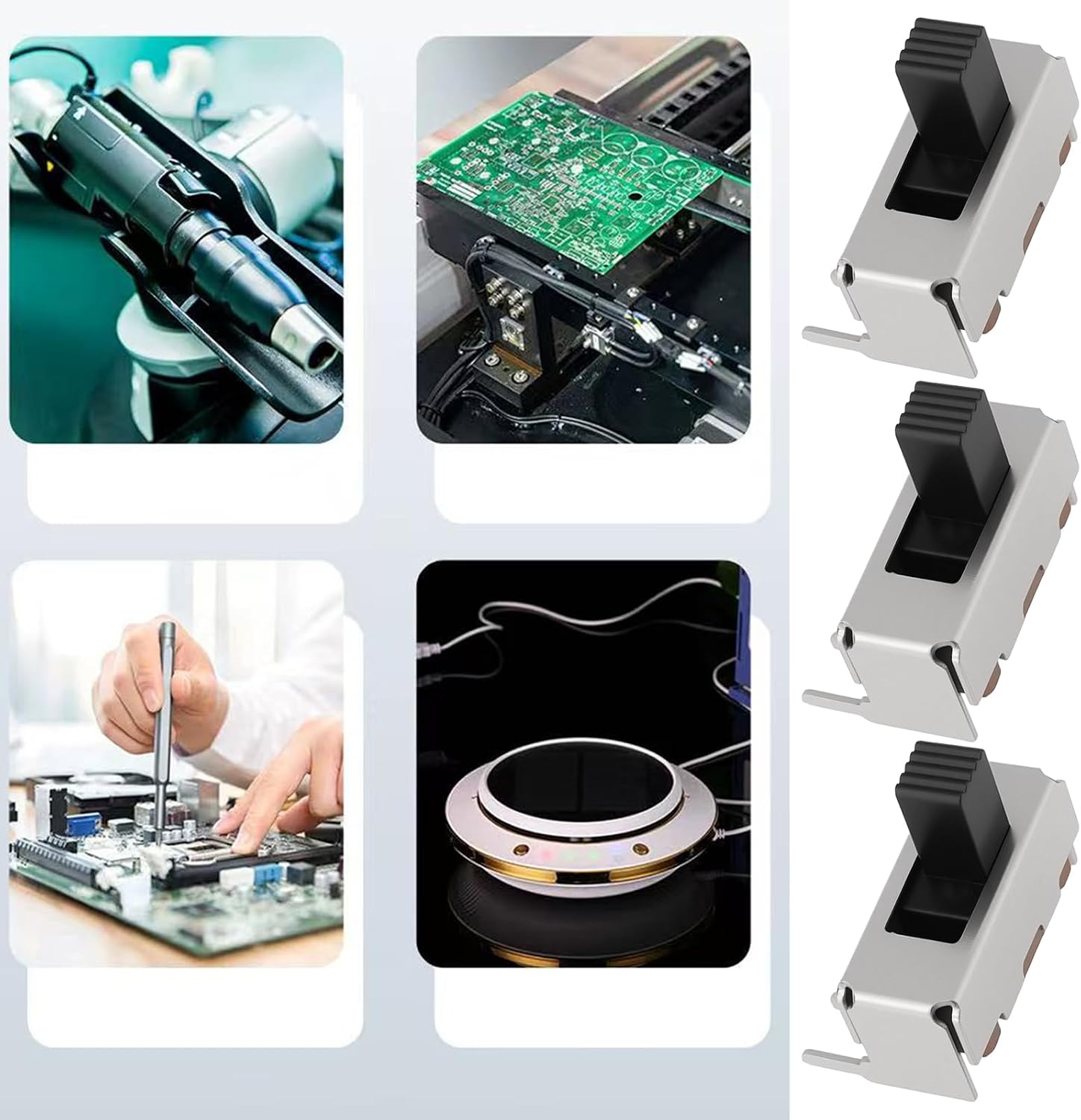 Create idea 50Pcs 5mm 6V 0.5A Right Angle 3-Pin Slide Switch SPDT for Electronic Toys Audio Devices