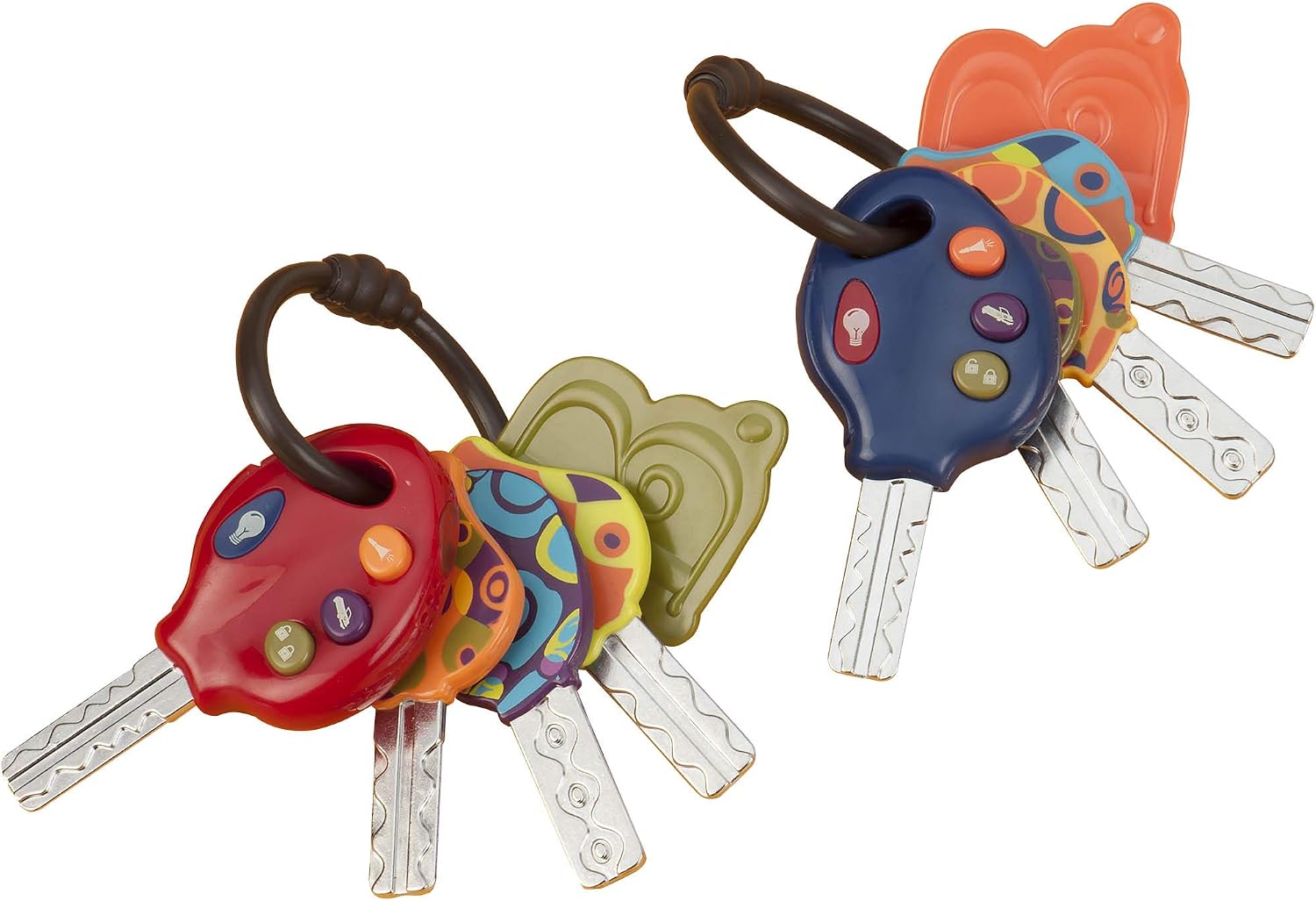 B. – Toy Car Keys – Key Fob with Lights & Sounds – Interactive Baby Toy – Pretend Keys for Babies, Toddlers – 10 Months + – LucKeys - Blue