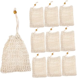 Sosoport 10 Pçs Purificador De Banho De Rede De Bolhas Para Sabonete Africano Corporal Sabonete Em Barra Esfoliante Bolsa De Sabonete De Espuma Com Cordão Saco De Sabonete Para Esfregar