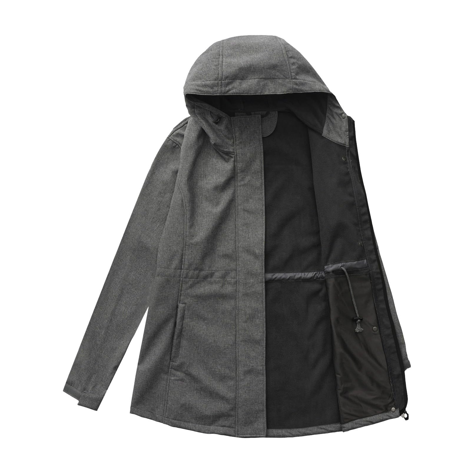 Generisch Parka impermeabile da donna, taglie grandi, giacca antipioggia da donna, lunga, leggera, per le mezze stagioni, tinta unita, con cappuccio, elegante giacca primaverile, antivento, giacca a