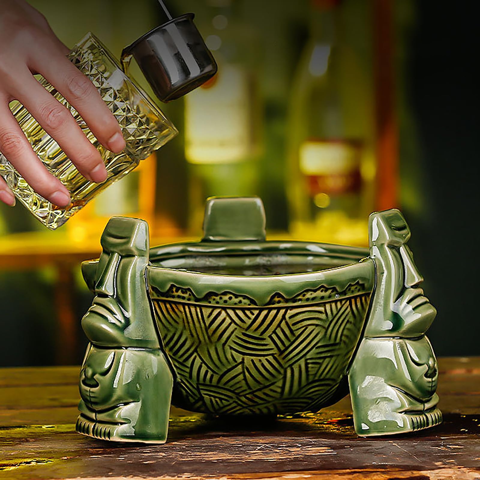 TM4003 Skorpion-Schüssel, Keramik, dekorative Schüssel, Insel-Thema, Rum-Punch-Cocktailglas für Bar, Party, Urlaub, 900 ml