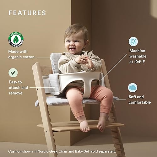 Miniatura 8 de Stokke Tripp Trapp Classic Cojín 2 Verde Glaciar, Par con Silla Tripp Trapp o Silla Alta para apoyo y comodidad, lavable a máquina verde