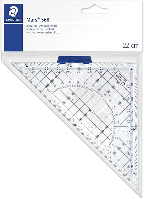 Staedtler 568 35 22cm Mars Geometry Set Square with Grip