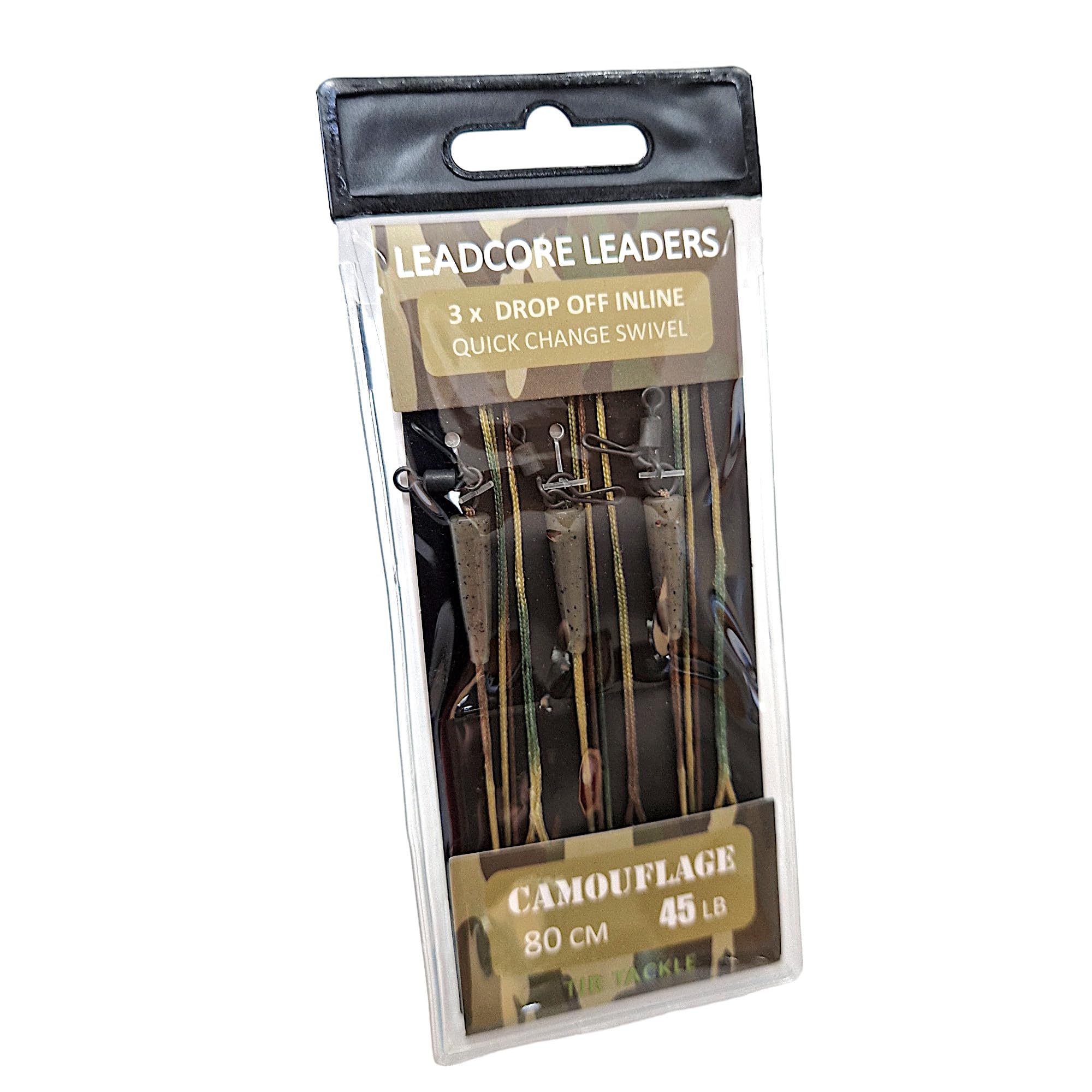 TJR Tackle Camo QC Drop Off Solid Bag Leadcore Leaders Swivel Ready Tied, 80 cm - Image 2