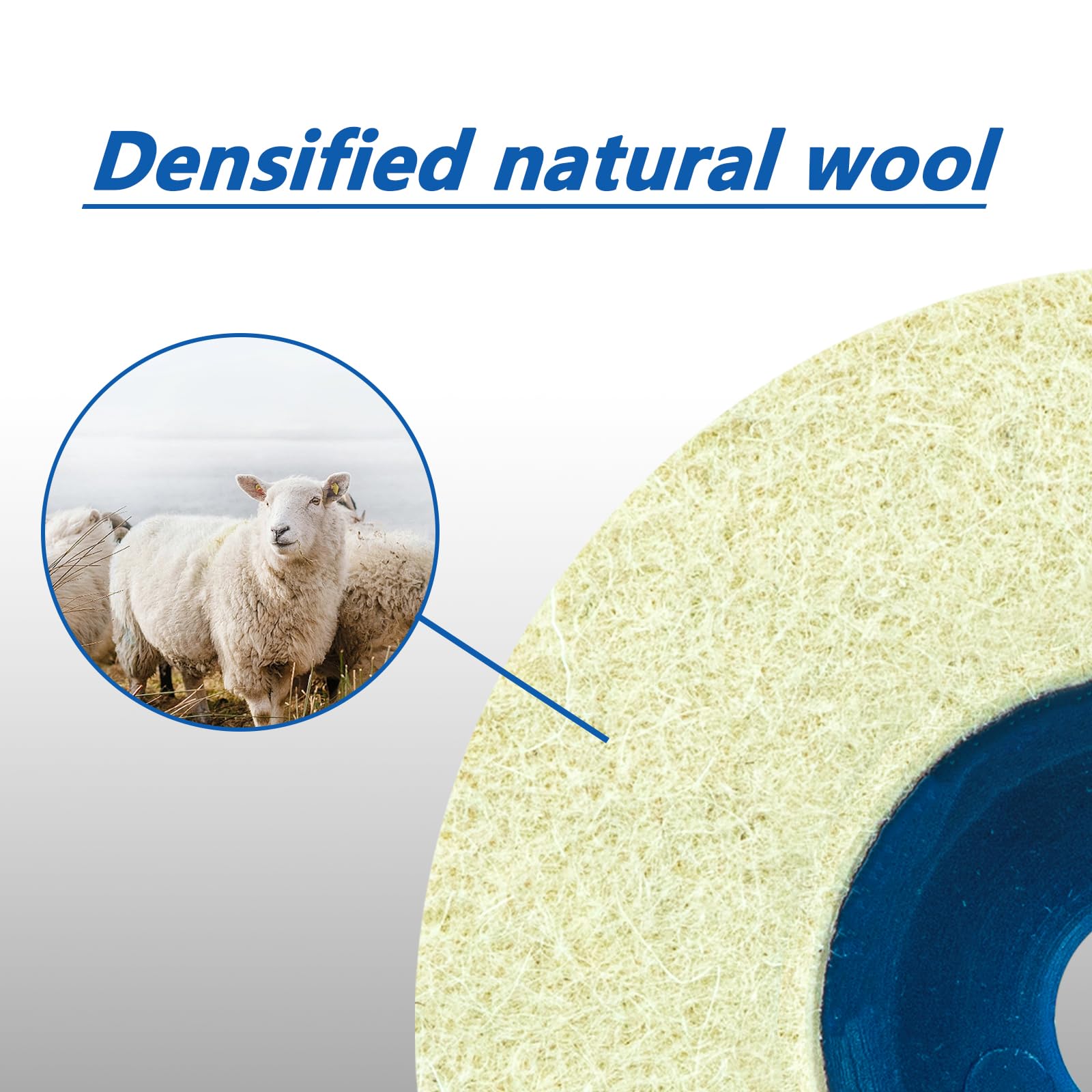 Wool Felt Polishing Wheels - For Angle Grinder -5 Wool Felt Polishing Wheels - For Angle Grinder -5