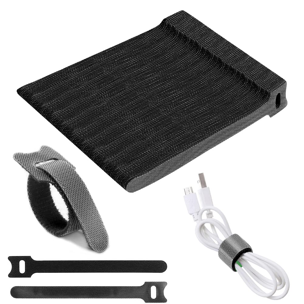 Attache Cable 30 Pcs Noir Avec Crochet et Boucle Attache-câble en Réutilisables Serre Cable 3