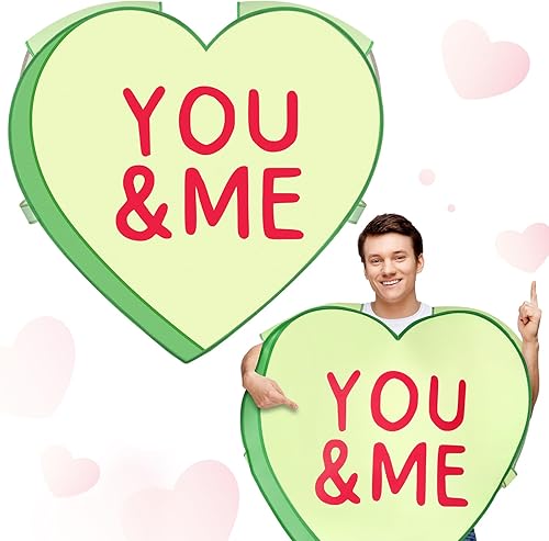 Shinymoon Disfraz de corazón de conversación para el día de San Valentín, disfraz de corazón de caramelo para adultos, fiesta de San Valentín