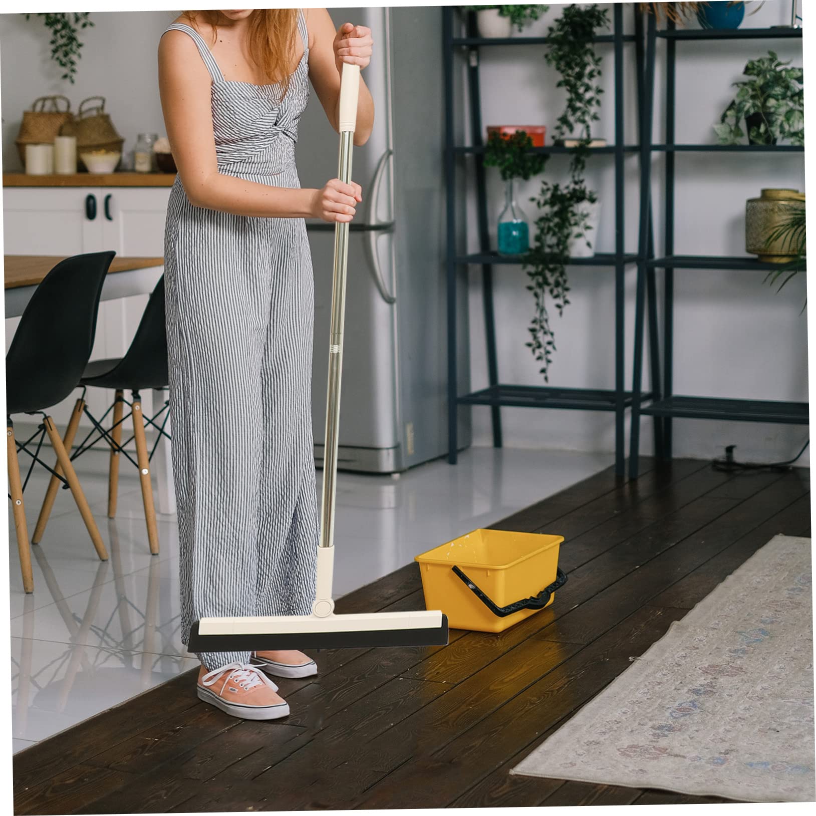 MAGICLULU Heavy Duty Floor Squeegee Cleaner Tool with Ergonomic Handle for Bathroom Kitchen And Balcony Cleaning Portable And Easy to Use Household Floor Scrubber