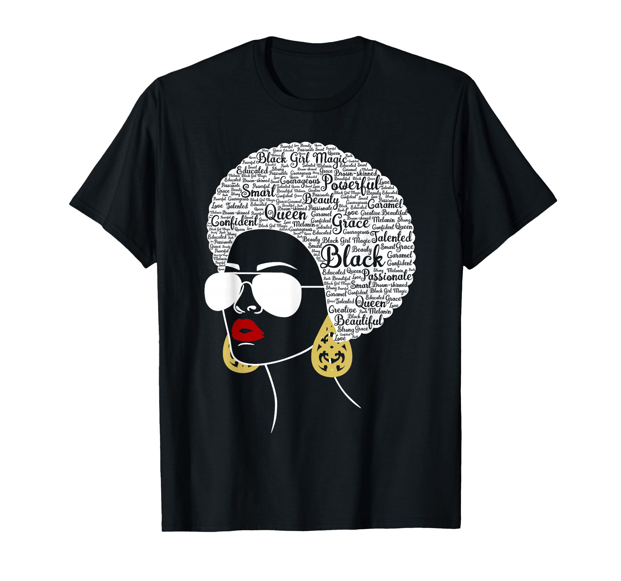 Black Woman Afro American Black History Month Pride T-Shirt