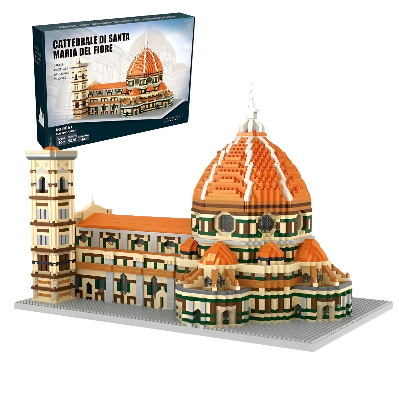 Cathedral Building Set (5278 Pcs), Santa Maria del Fiore Florence Micro Mini Building Bricks Kit, Famous Italian Church Architecture Model Toy, Home Office Decor Gift for Adults