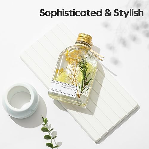 Miniatura 5 de Bandeja de secado de piedra absorbente de agua para fregadero de baño y encimera de cocina, organizador de grifos, soporte de esponja de secado