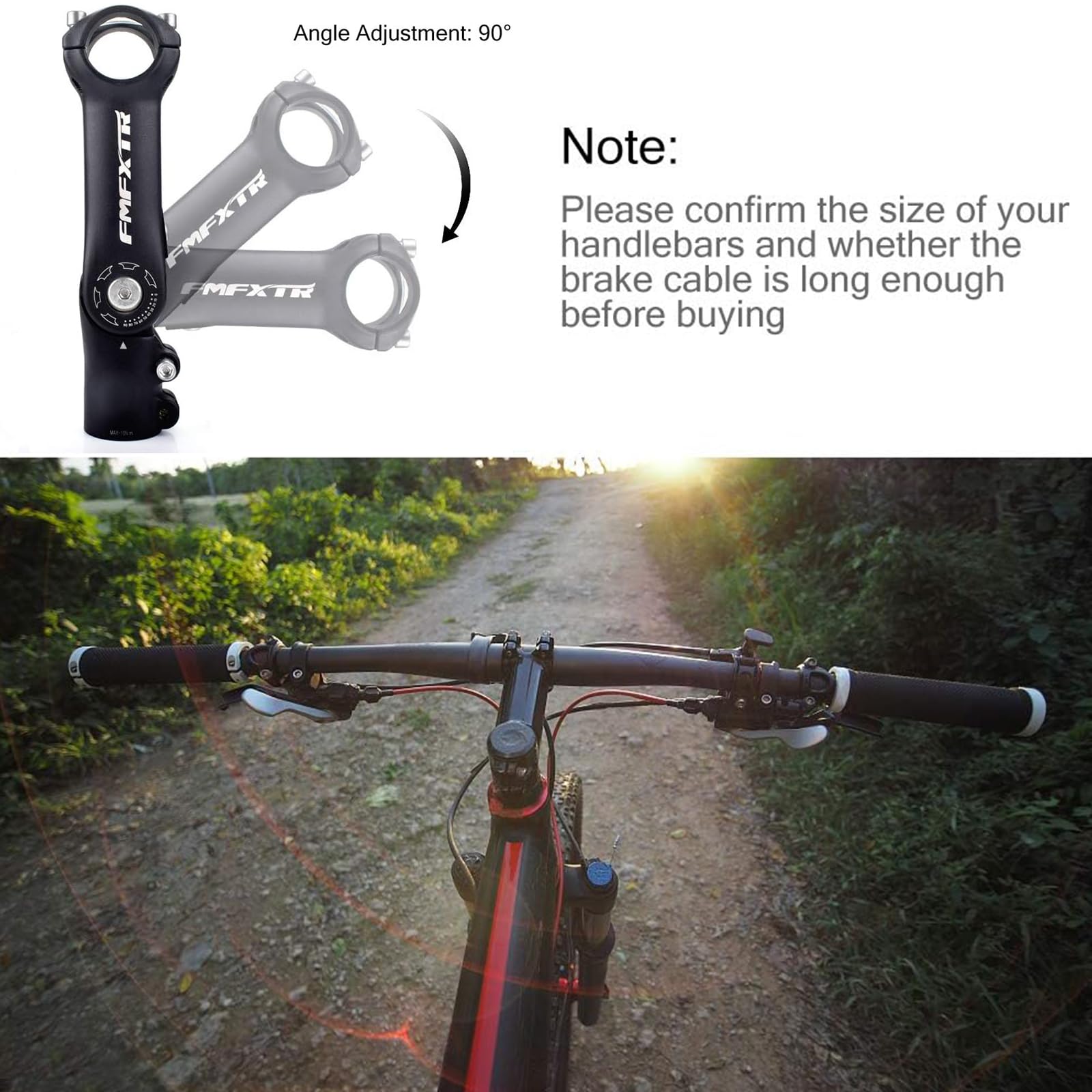 Road Bike MTB Stem 0~90 Degree 90mm 110mm Adjustable For