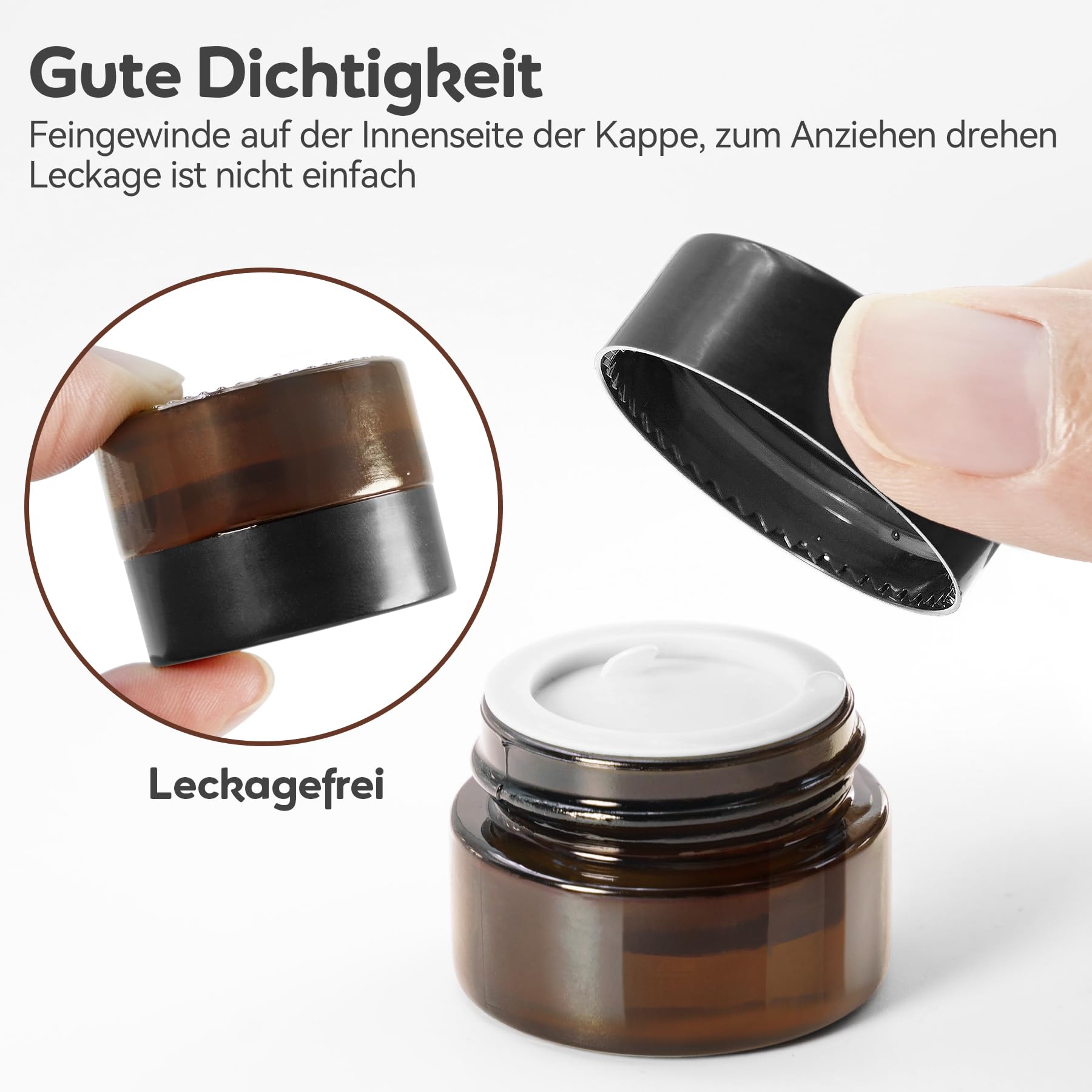5x Braunglastiegel 500 Ml Mit Deckel - Cremetiegel, Salbentiegel, Apothekerglas (hydrolyt. Klasse III)
