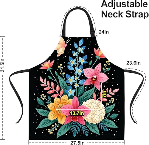 Miniatura 5 de Delantal divertido con 2 bolsillos para hombres y mujeres, para barbacoa, parrilla, delantales ajustables, regalos para cocinar y cocinar