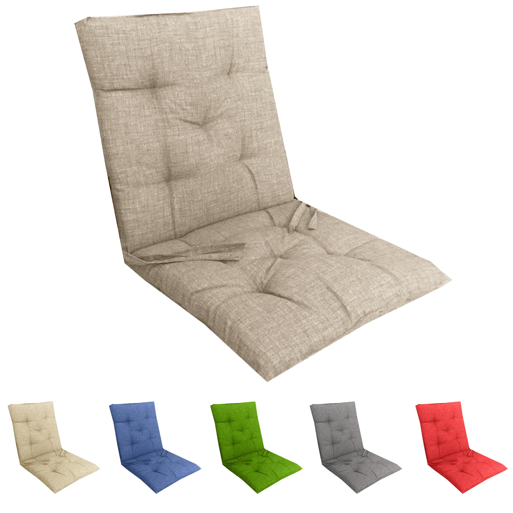 Cuscino Per Sedia A Dondolo 106x53cm - Imbottito, Impermeabile, Con Lacci Ed Elastico, Per Esterni E Interni