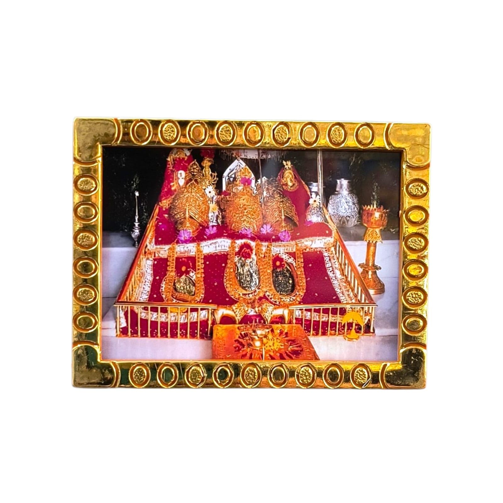 Small Vaishno Devi Mata Photo Frame (9 x 6.5 cm) | Maa Vaishno Devi Table Top Frame for Home Temple, Office Desk & Spiritual Gift-image-25