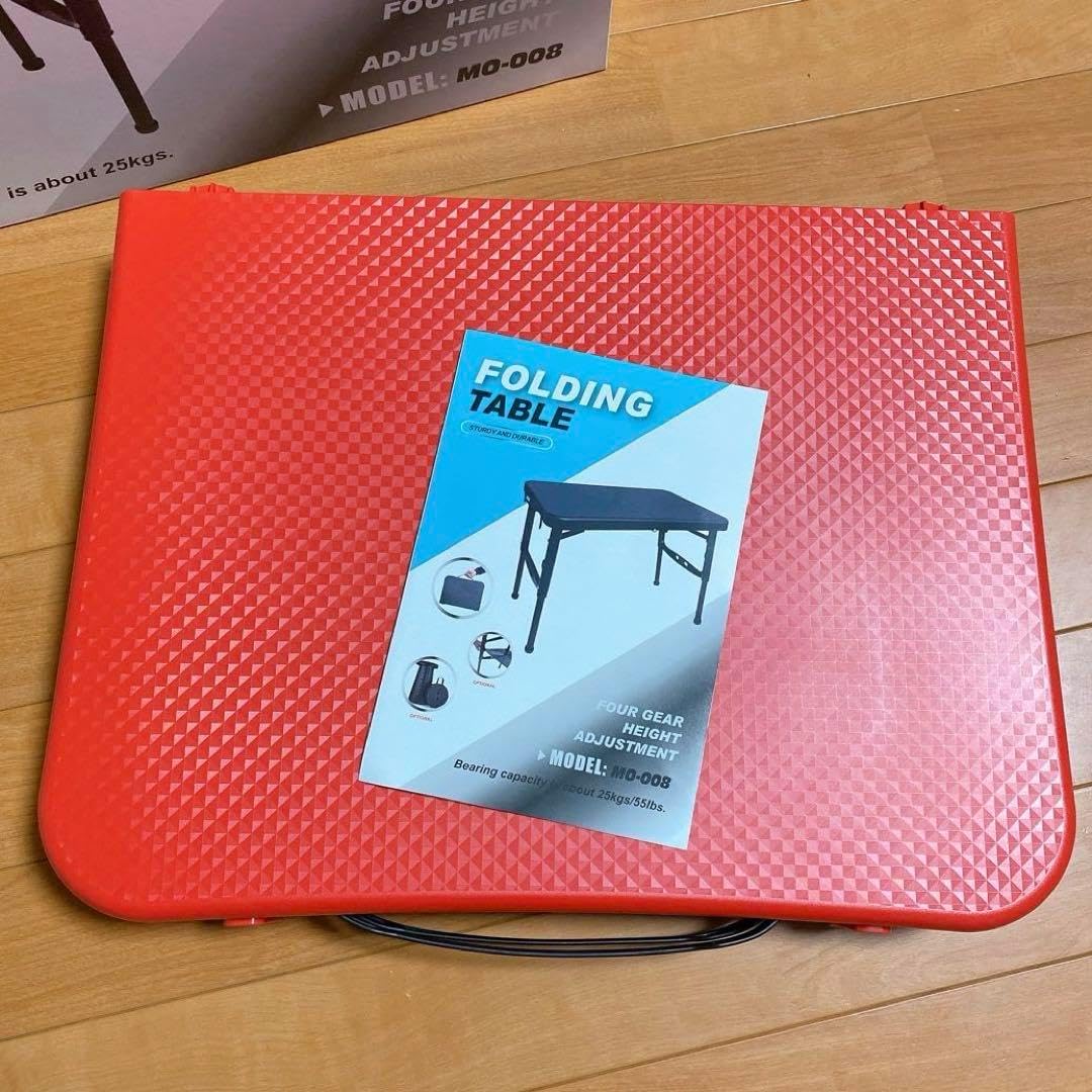 折りたたみ アウトドアテーブル レッド キャンプ 耐荷重 25kg
