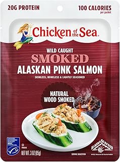 Chicken of the Sea Alaskan Smoked Salmon, 3 Ounce Pouch (Pack of 1), Wild Caught Salmon, Skinless & Boneless