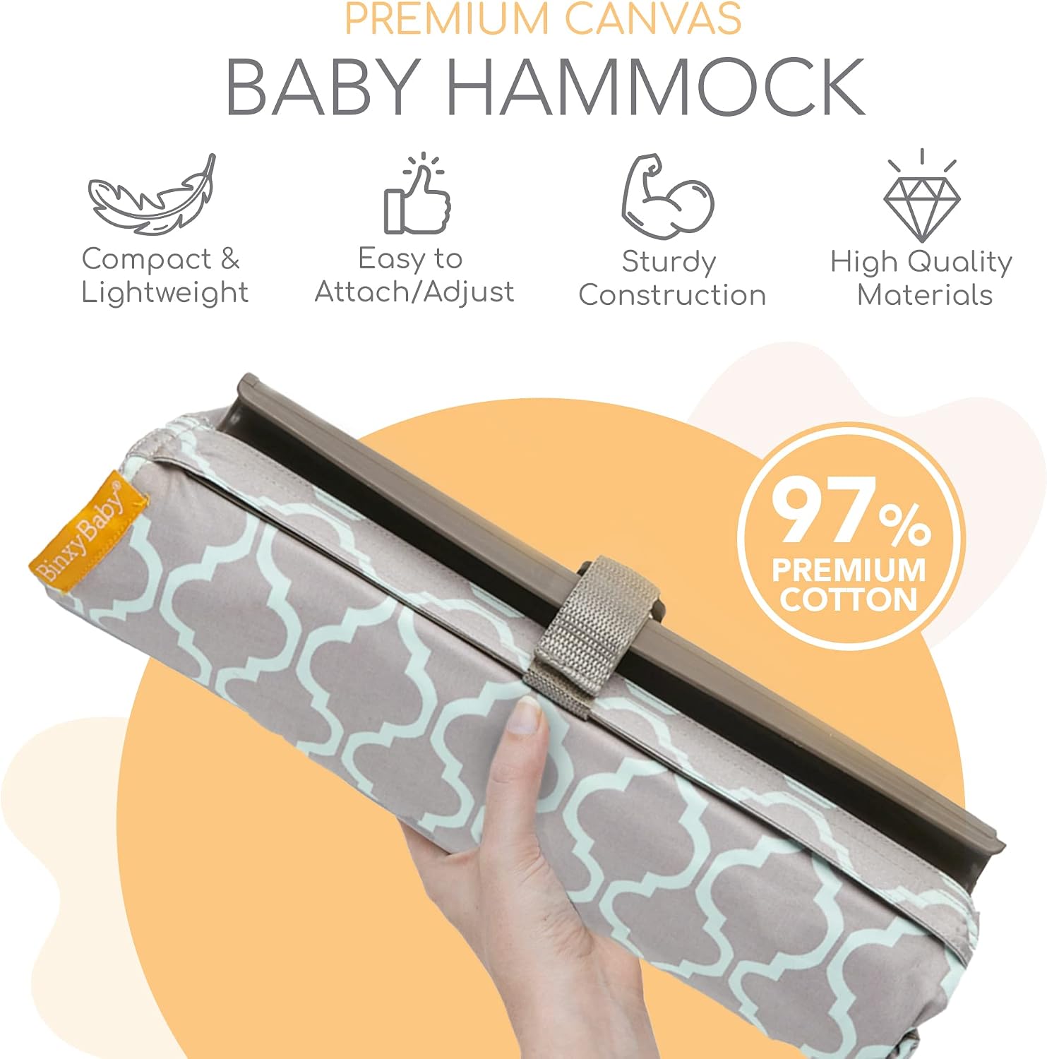 Binxy Baby Shopping Cart Hammock for Infants and Toddlers, Cart Seats for Babies, for All Car Seat Models, Grocery Cart Hammock for Baby, Capacity of up to 50 lbs, Gray and Aqua
