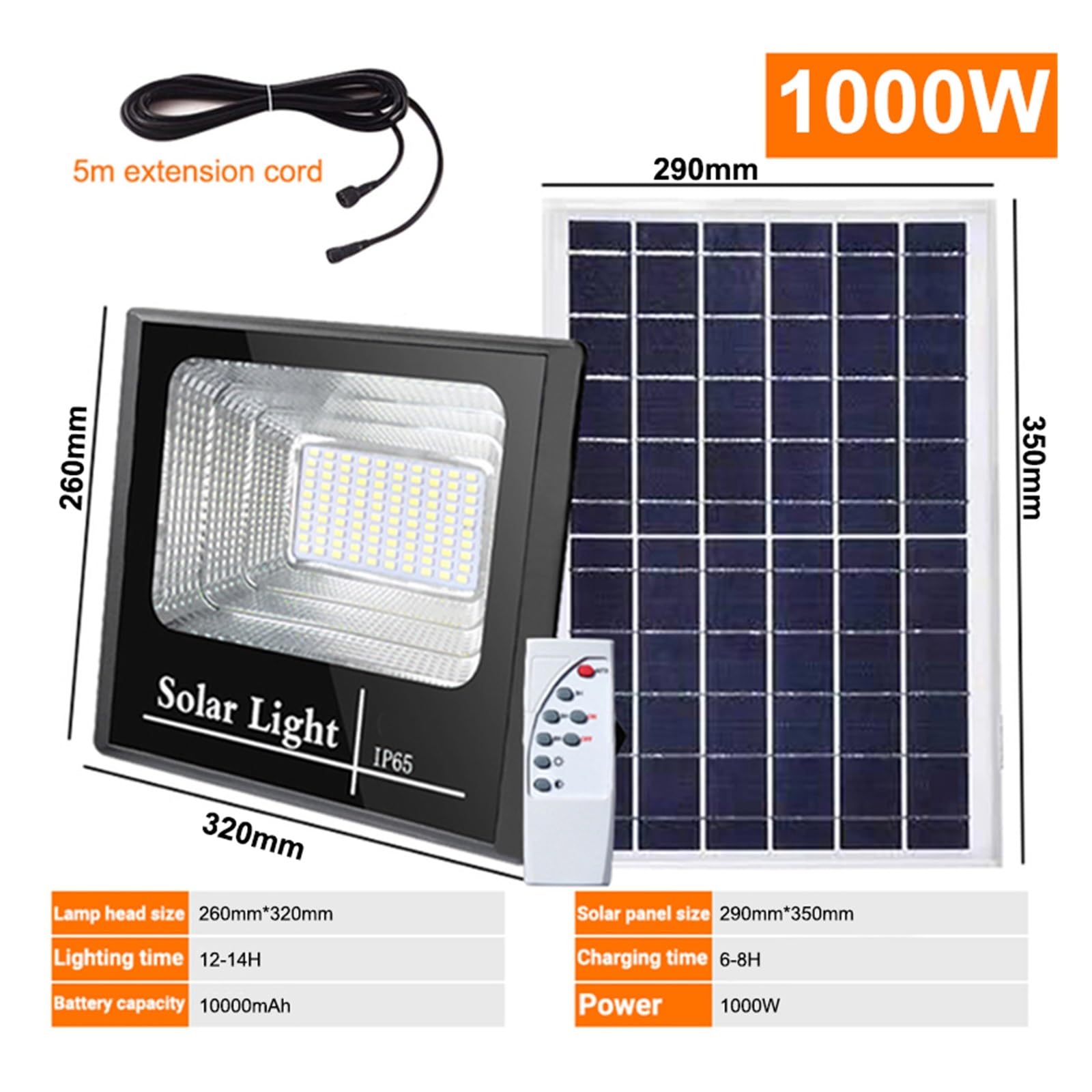 Potente luz Solar LED, s reflectores solares for Exteriores con Control Remoto for jardín, Pared de Calle, Solar for Paisaje