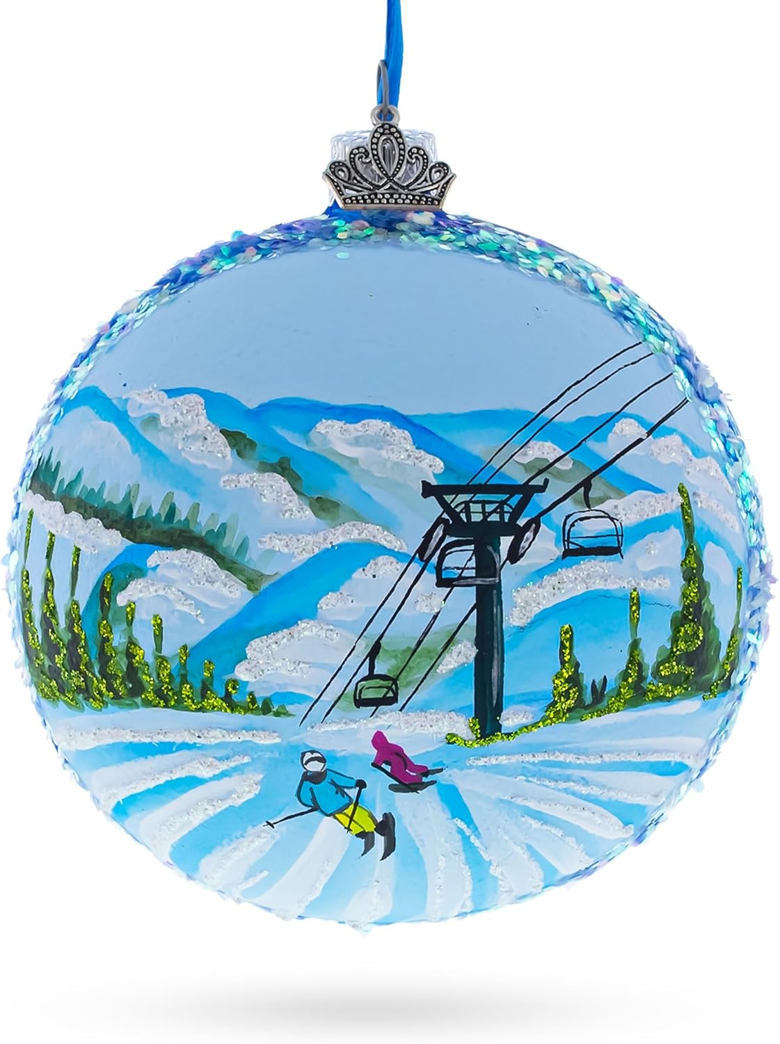Deer Valley Ski Resort, Park City, Utah, USA Glass Ball Christmas Ornament