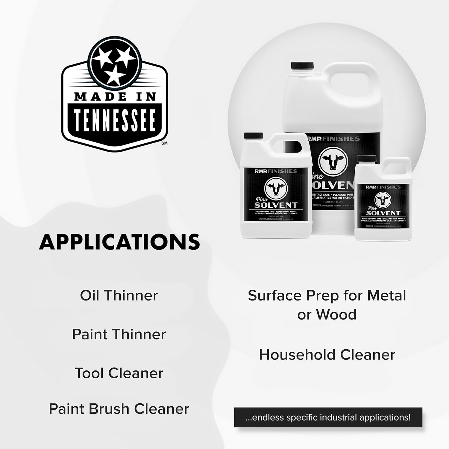 RMP Finishes Pine Solvent, Natural Alternative to Odorless Mineral Spirits, Oil and Paint Thinner, Degreaser, Brush Cleaner, 1 Gallon