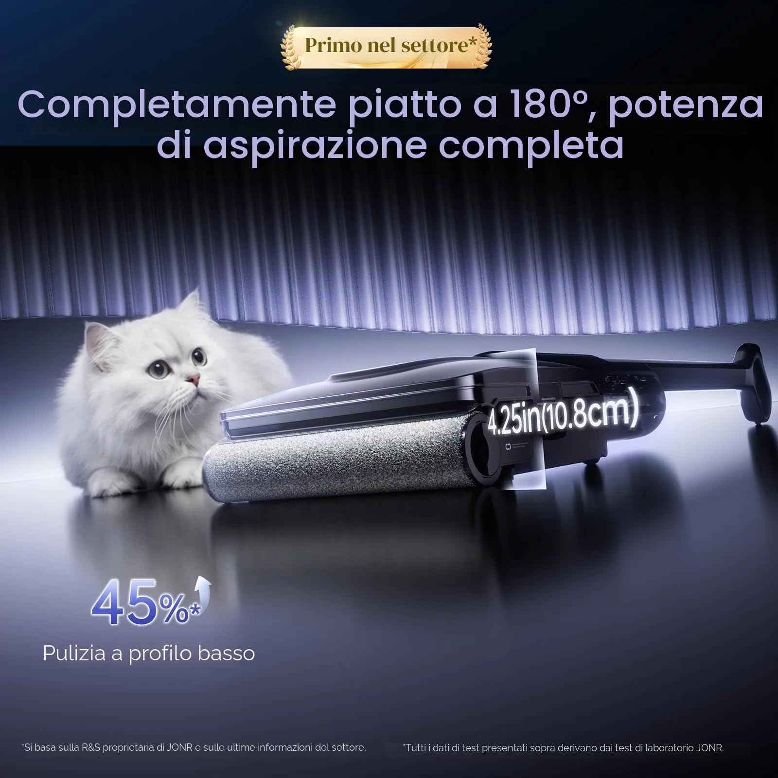 JONR 20000 Pa H2 aspirapolvere a secco bagnato,Design Innovativo Protezione Odori,Serbatoio Acqua Extra Grande 1500ml con Posizione Piatta a 180° (Potenza Aspirazione e Acqua Inalterate),45 Min. (S)