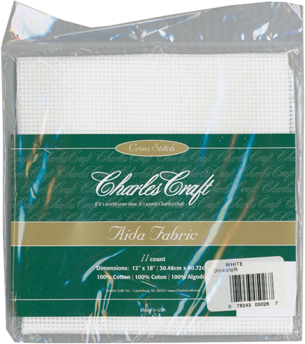 Charles Craft Toile à Broder - Toile Aïda Magic Guide écrue 5.5 En Coupon Ou Au Mètre - DMC Cross Stitch