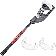 VR Golf Club for Oculus Quest 2, Defanti Upgraded VR Golf Club Attachment with Aiming Guidance Help and 2 Controller Covers Bonus, Golf Club Handle Adapter, Enhance Immersive VR Game Experience, Red