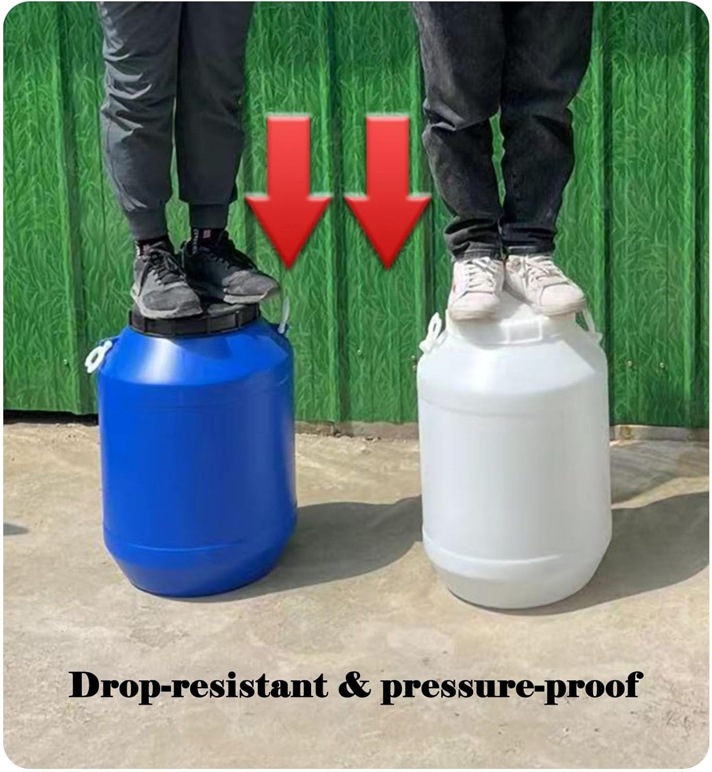 Plastic Sealed Storage Barrel with Lid - HDPE Fermentation Container for Grains, Liquids, Household & Factory Use - Heavy - Duty Sealed Drum with Handles - Food Grade(Blue,30L)