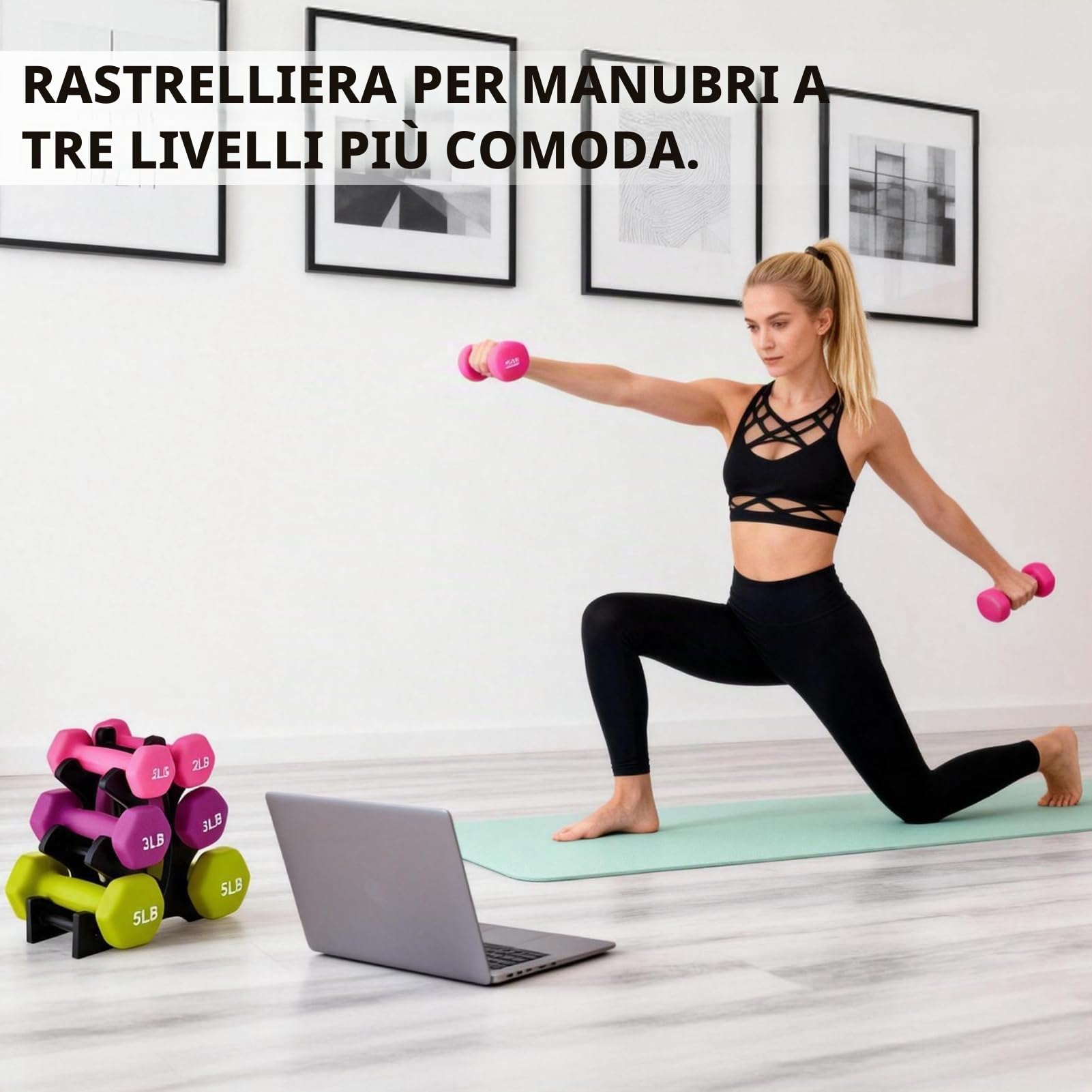 Dumbbell Rack, supporto triangolare per rastrelliere a manubri