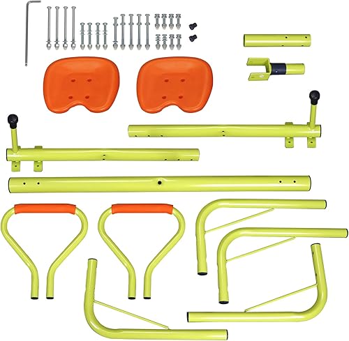 Vista 12 de SUPER DEAL Teeter Totter - Balancín para niños, equipo de juegos al aire libre, rotación de 360 grados, tubos extensibles de acero para niños