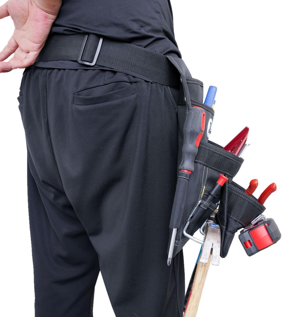 Zeluga 20-215 10 Pocket Extra Large Capacity Polyester Nail and Tool Pouch, Black