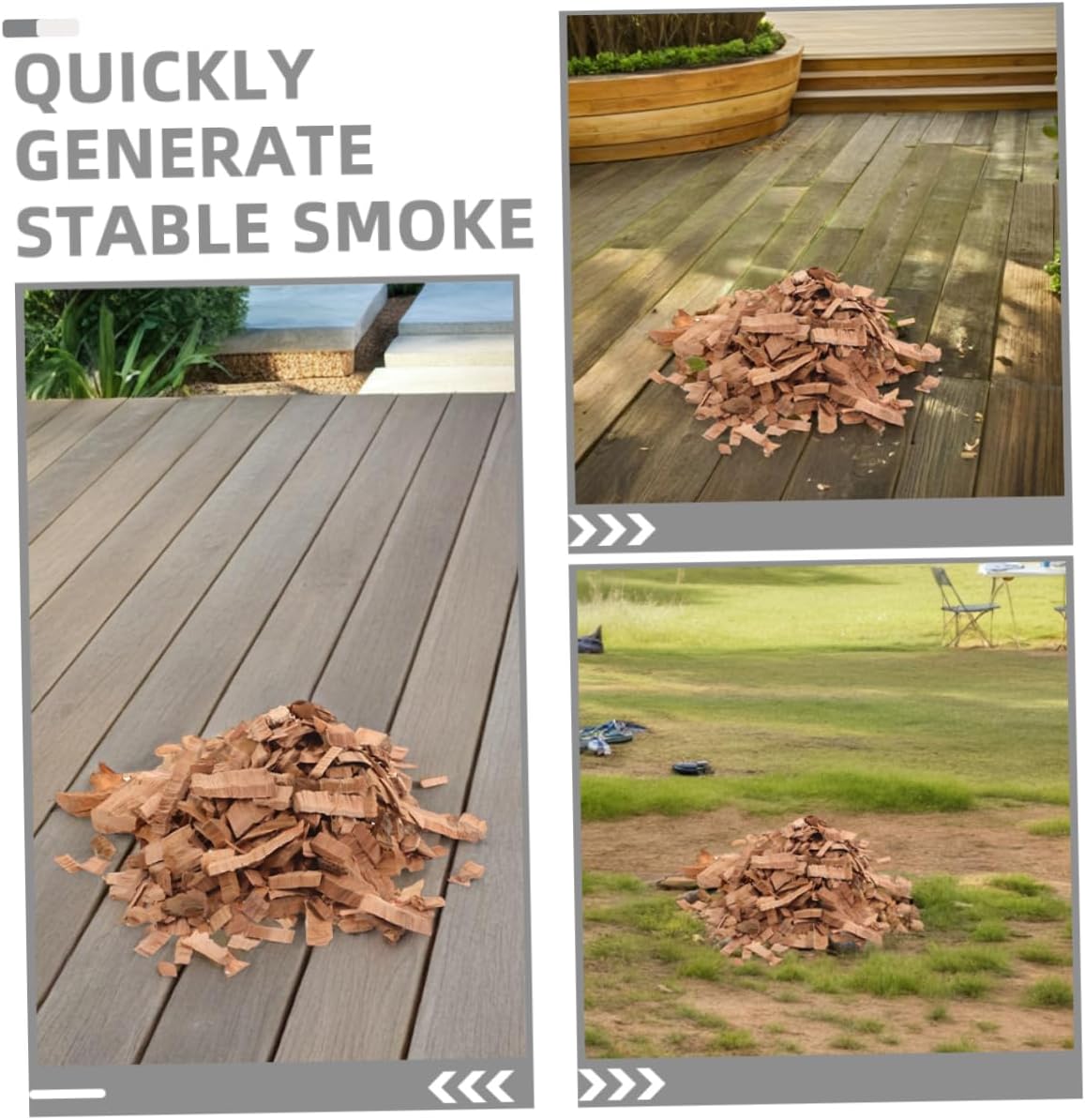 Apple Wood Chips BBQ Smoking Chunks for Meat Grills and Smokers Natural Fruit Wood Flavor Quick Ignition Bag for Outdoor Barbecue Parties and Grilling Enhancements