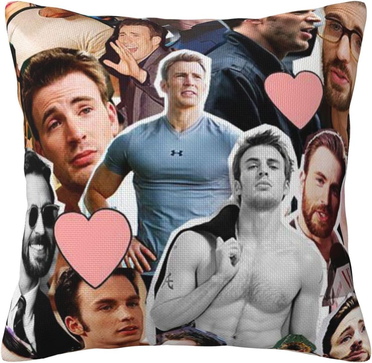 Chris Actor Evans Linen Decorative Throw Pillow Pillowcases Square Cushion Case Floor Pillowcases, Sofa Cushions, Cushion Covers