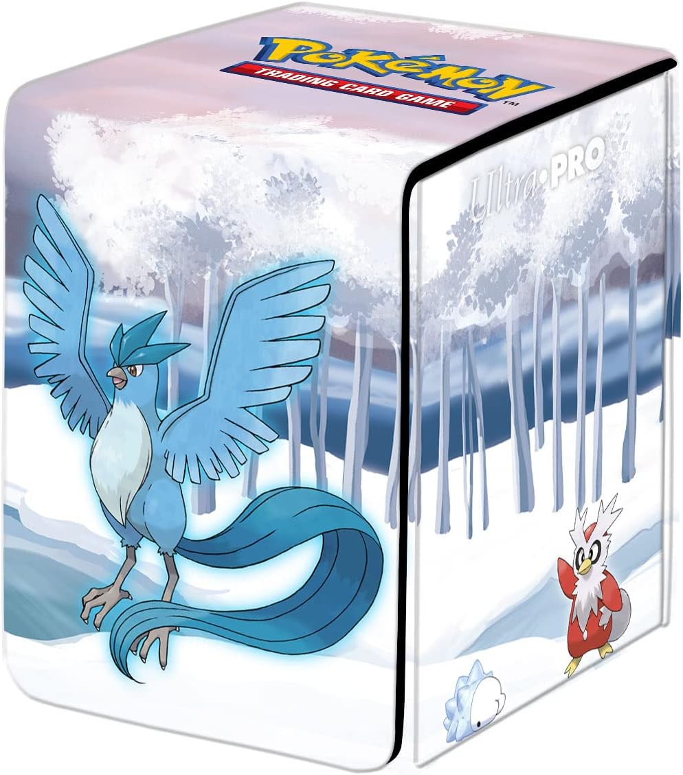 Ultra PRO - Pokémon Gallery Series Frosted Forest Alcove Flip Deck Box - Protect Your Collectible Trading Cards, and Gaming Cards, Holds Up to 100 Standard Size Cards, Protective Magnetic Closure