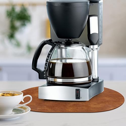 Miniatura 6 de ADRIMER Juego de 4 manteles individuales ovalados resistentes al calor, lavables de 12 x 17 pulgadas, manteles individuales impermeables, manteles