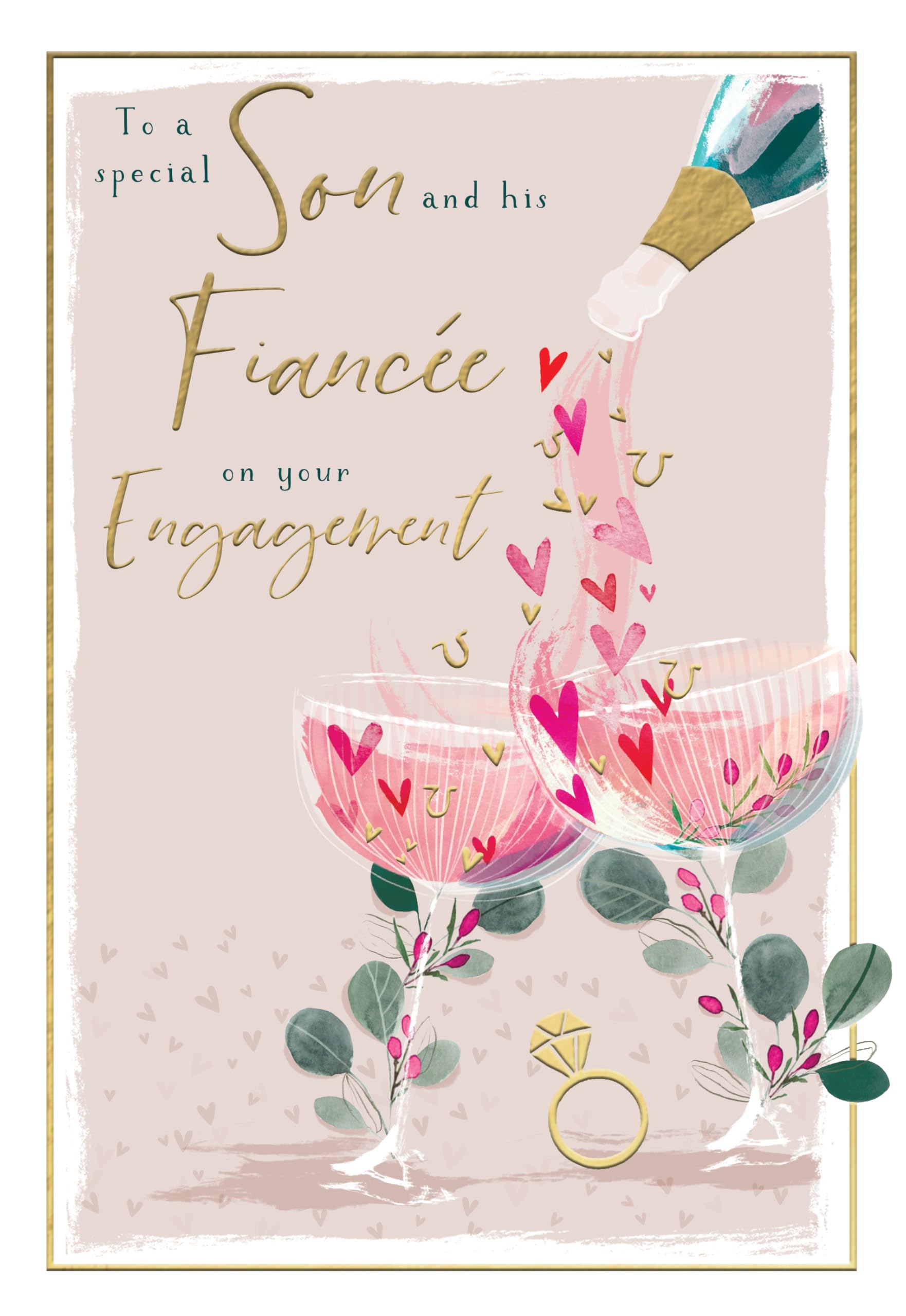 Special Son and His Fiancee on Your Engagement Congratulations Card