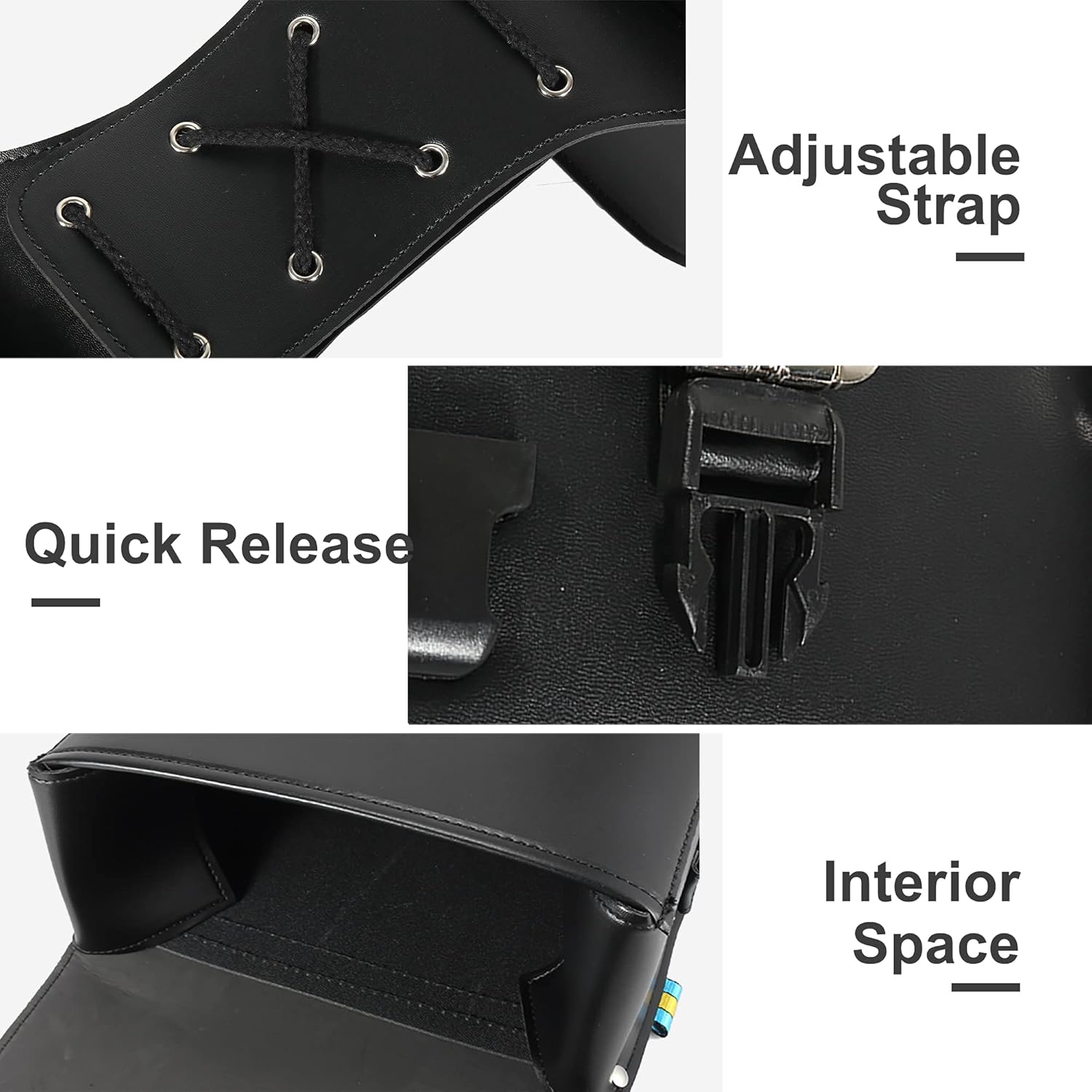 Motoforti Pair Motorcycle Saddlebag Side Tool Bags Cycling Luggage Bag Waterproof Faux Leather