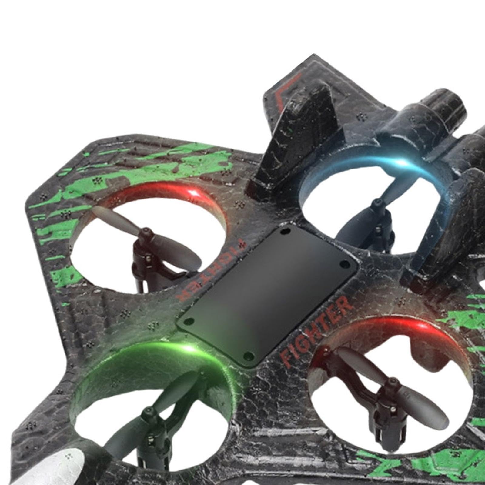 Avión Teledirigido de 4 Canales con Luces de Colores, Fija, para Niños de 8 años, Color Verde, Verde