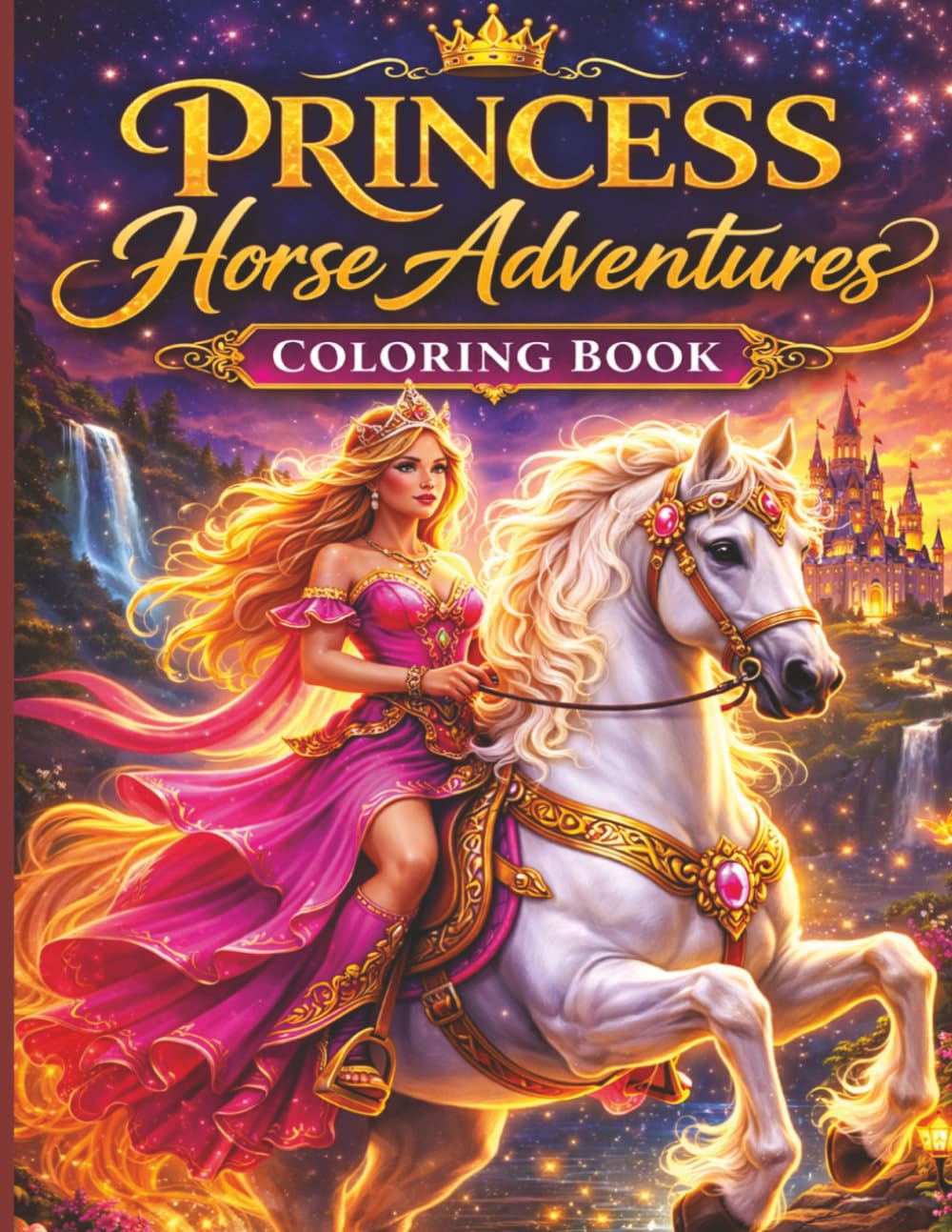 Princess Horse Adventures Coloring Book: Magical Princesses, Fantasy Horses and Enchanted Adventures – Coloring Book for Adults and Teens. Horses Series – Book 4 (Magical Horses Coloring Book Series)