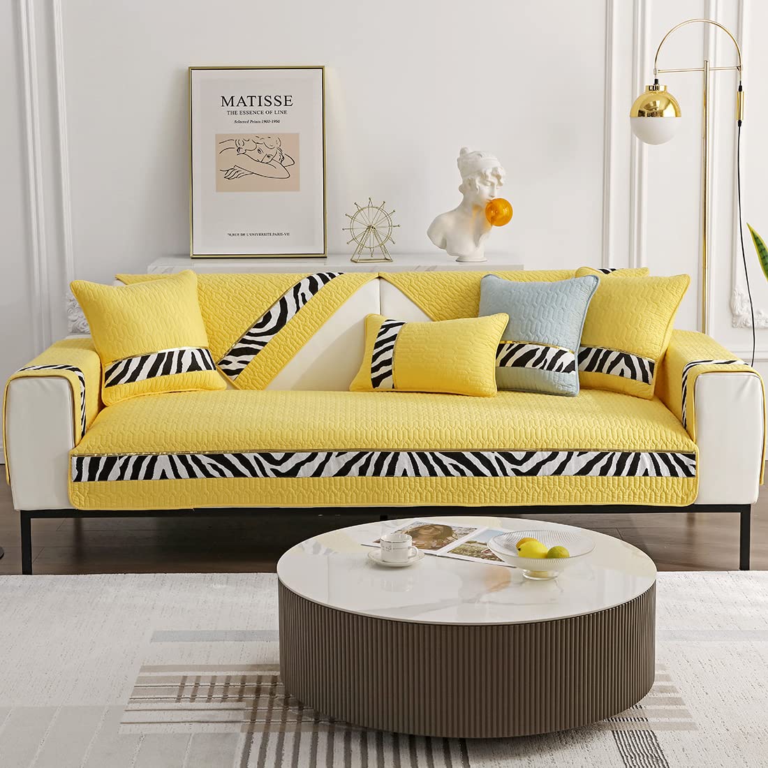 Housses de coussin zébrées bleues 45x45 cm en coton hypoallergénique avec fermeture invisible