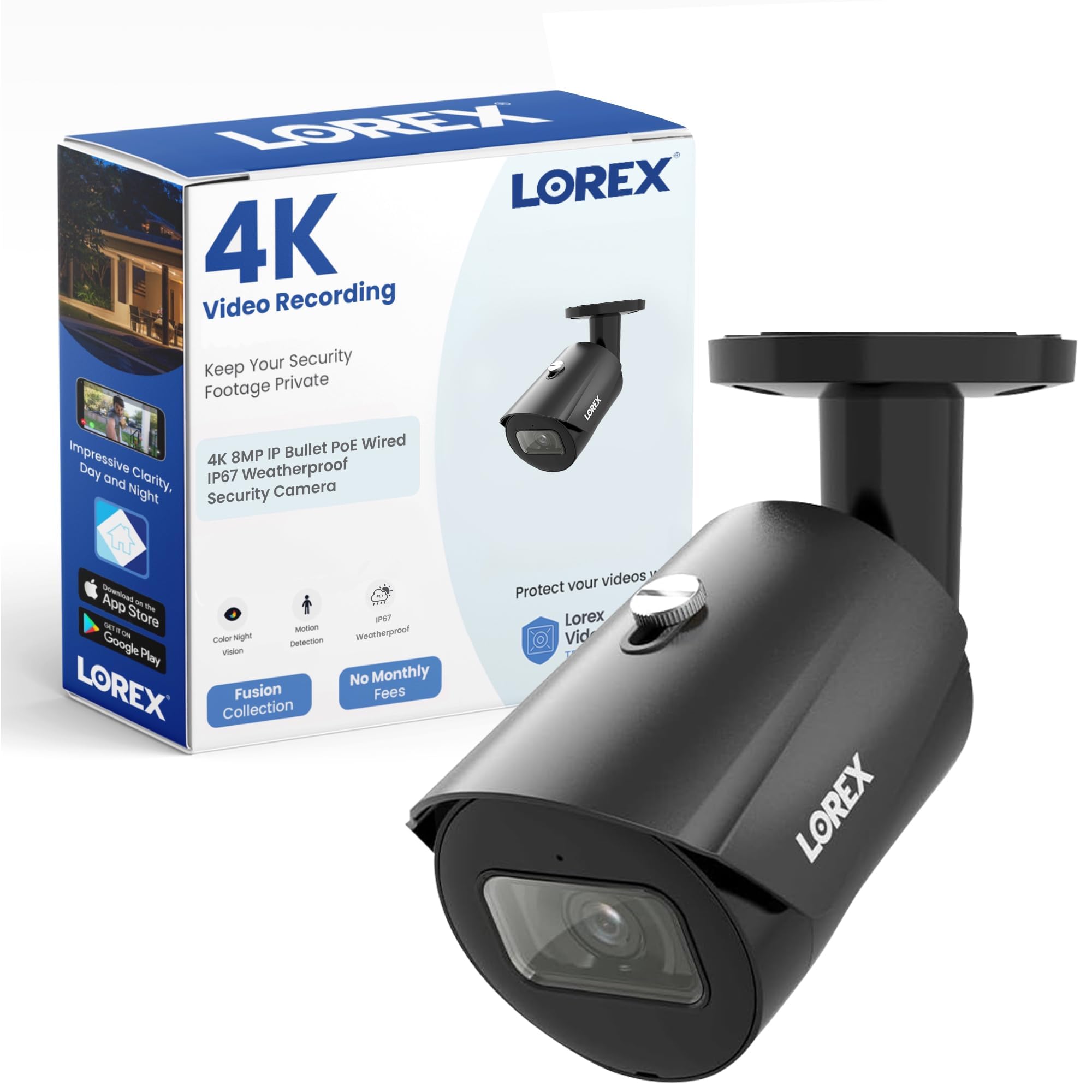Amazon.com : Lorex 4K 8MP IP Bullet PoE Black Wired Security