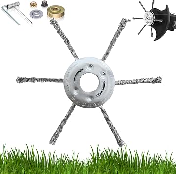 Universal Steel Wire Trimmer Head for Gas Weed Eater 7/8/9 Inch Heavy-Duty Brush Cutter Replacement Fits Stihl FS55, Husqvarna 128LD, Echo SRM225, and Other Models 9"+ 6 Blades