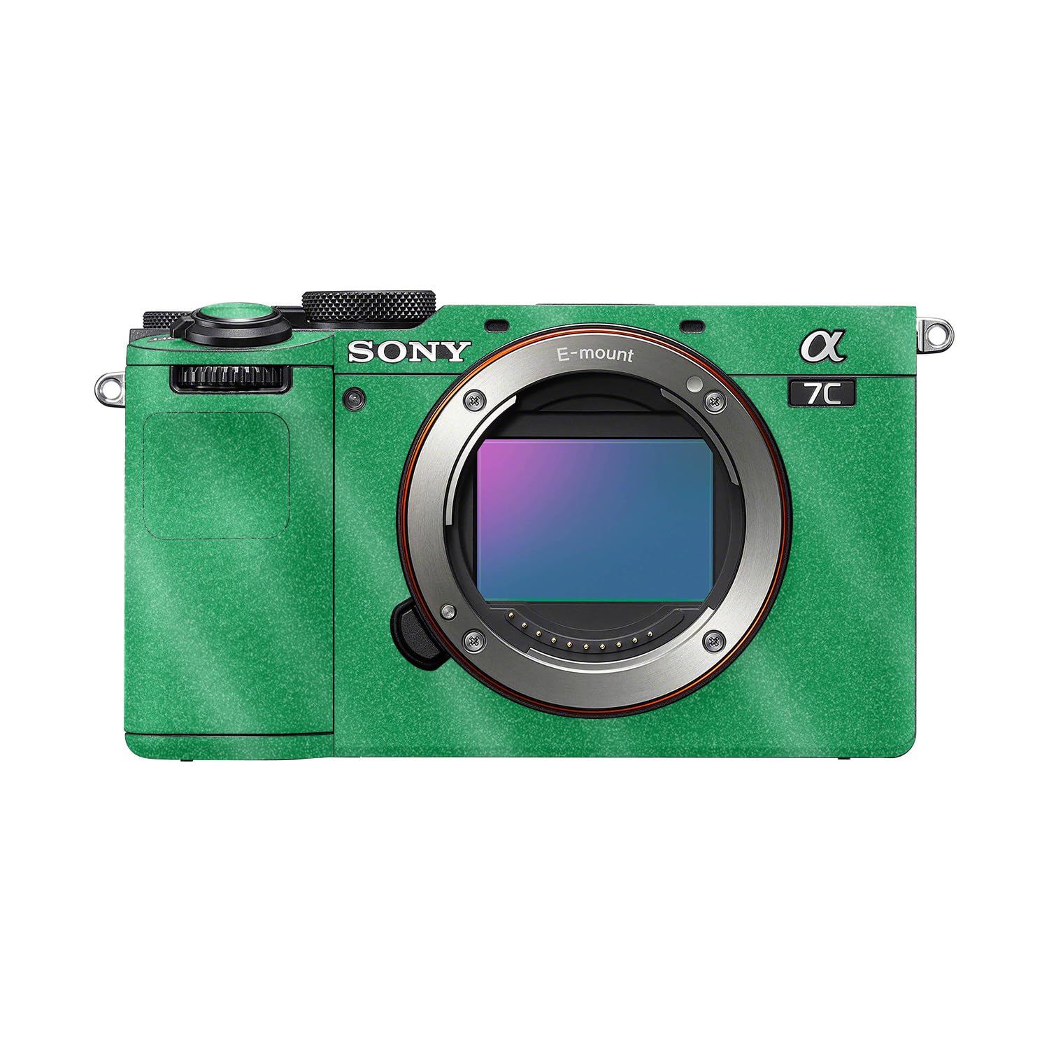 Glossy Glitter Camera Skin Compatible with Sony A7C Mark II (2023) - Solid Green - Premium 3M Vinyl Protective Wrap Decal Cover - Easy to Apply | Crafted in the USA by MightySkins