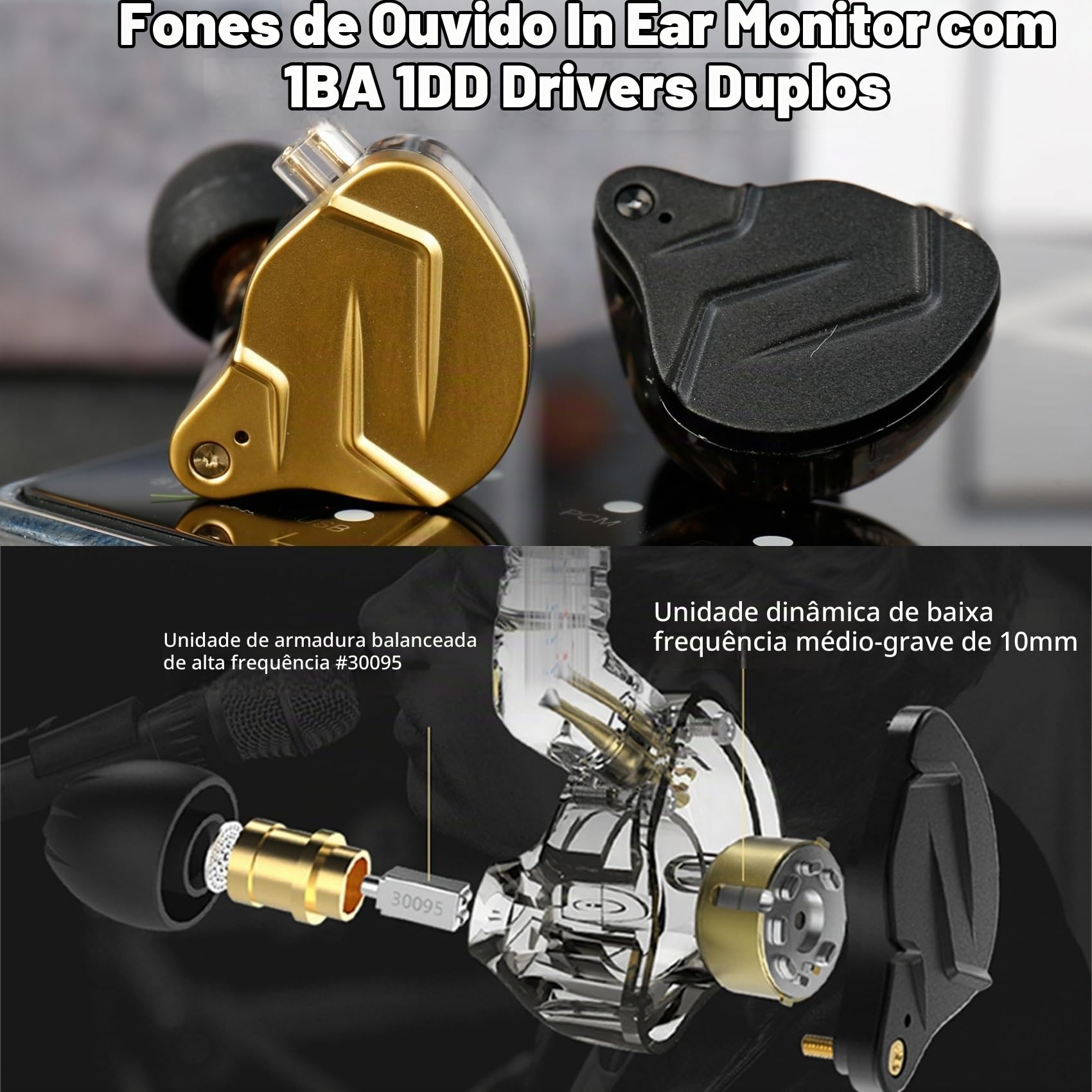 Fones de Ouvido KZ ZSN Pro X - Yinyoo Hybrid Dynamic Driver